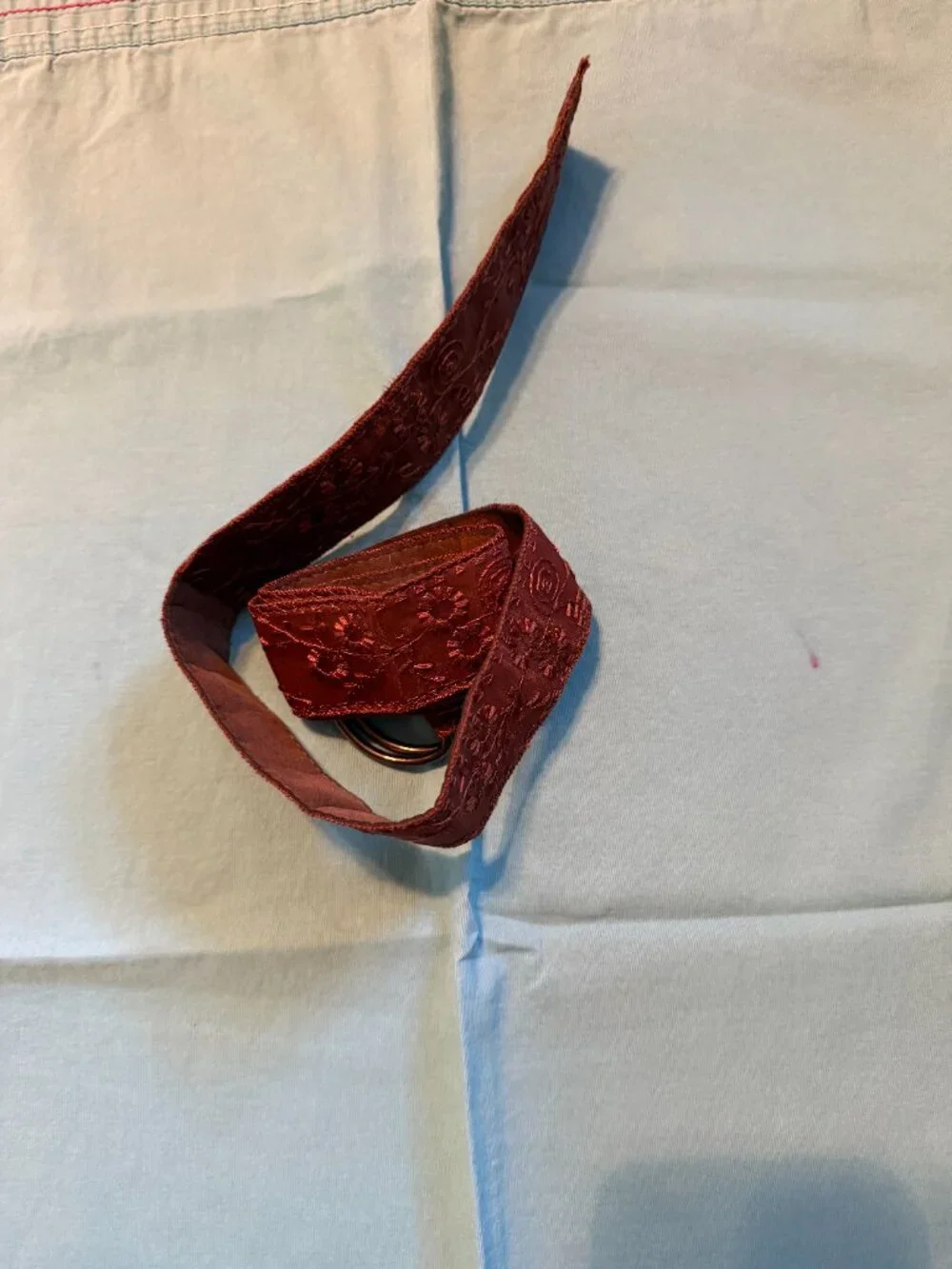 Womens'/Unisex Brown Ribbon Belt with D Rings